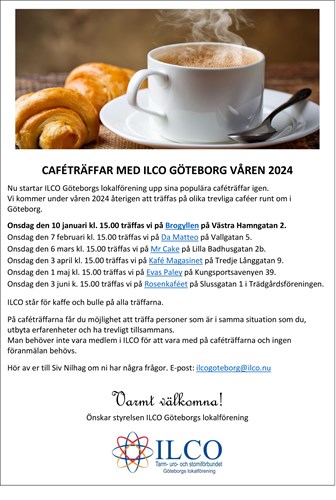Cafeträffar i Göteborg våren 2024